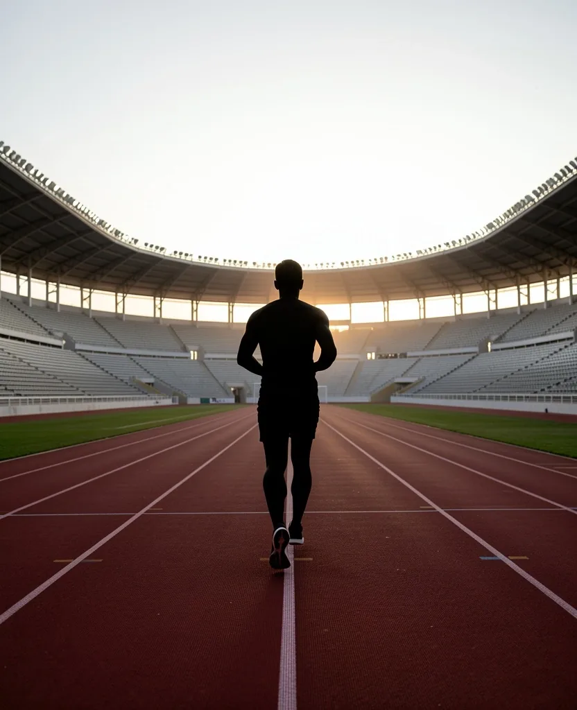 Coureur sur piste d'athlétisme