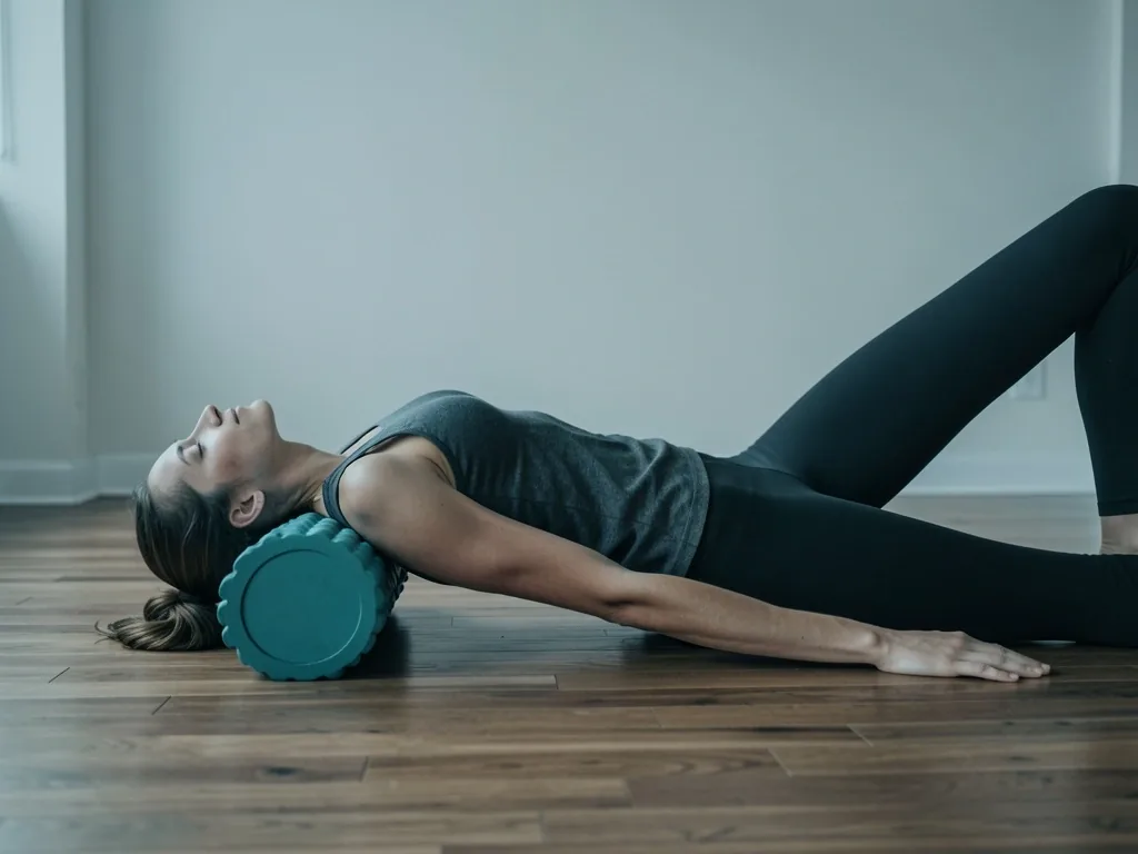 Athlète en phase de récupération sur un tapis de sol