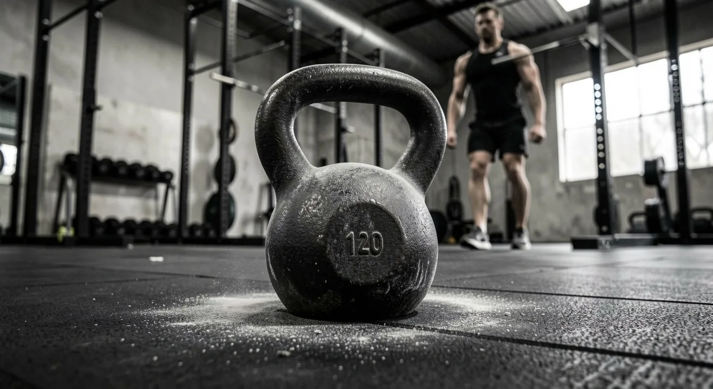 Athlète entraînement kettlebell